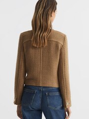 Reiss Camel Esmie Cropped Double Breasted Jacket - Image 5 of 6
