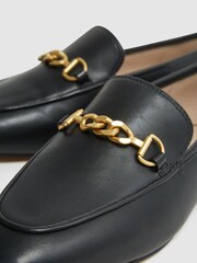 Reiss Black Evan Chain Detail Loafers - Image 6 of 6