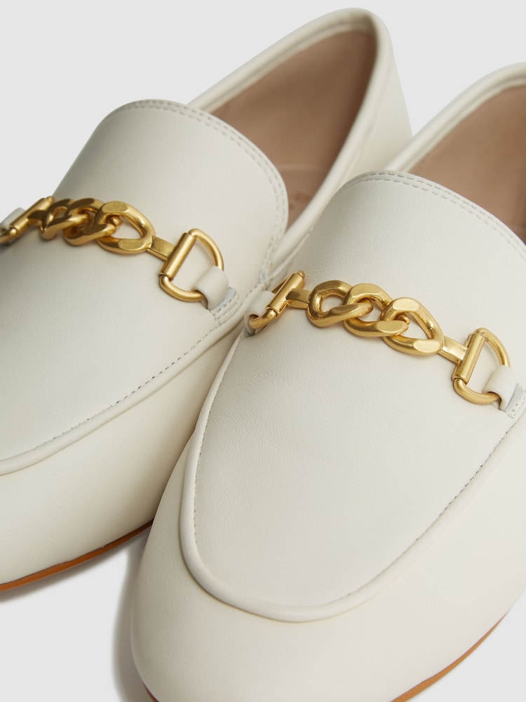 Reiss Off White Evan Chain Detail Loafers - Image 6 of 6