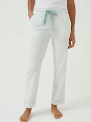 FatFace Natural Seersucker Stripe Pyjama Bottoms - Image 1 of 1
