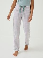 FatFace Purple Spring Check Pyjama Pants - Image 1 of 1