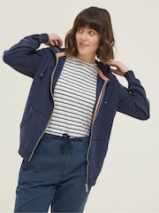 FatFace Amy Dark Blue Zip Through Hoodie - Image 1 of 5