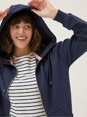 FatFace Amy Dark Blue Zip Through Hoodie - Image 4 of 5