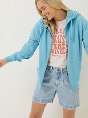 FatFace Blue Amy Zip Through Hoodie - Image 3 of 5