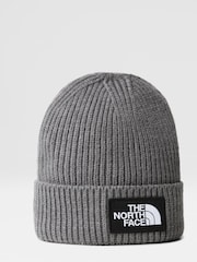 The North Face Grey Kids Box Logo Cuffed Beanie - Image 1 of 6