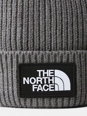 The North Face Grey Kids Box Logo Cuffed Beanie - Image 6 of 6