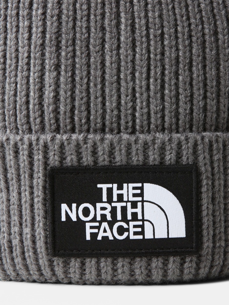 The North Face Grey Kids Box Logo Cuffed Beanie - Image 6 of 6