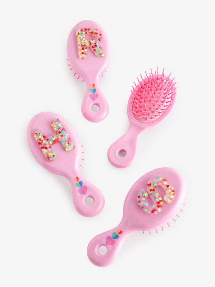 Bright Pink A Initial Hairbrush - Image 2 of 3