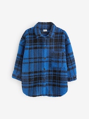 Cobalt Blue Check Teddy Borg Fleece Shacket (3-16yrs) - Image 6 of 7
