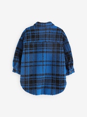 Cobalt Blue Check Teddy Borg Fleece Shacket (3-16yrs) - Image 7 of 7