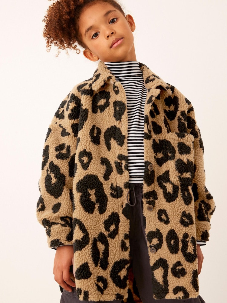 Animal Print - Hemdjacke aus Teddy-Fleece (3–16 Jahre) - Bild 1 von 5