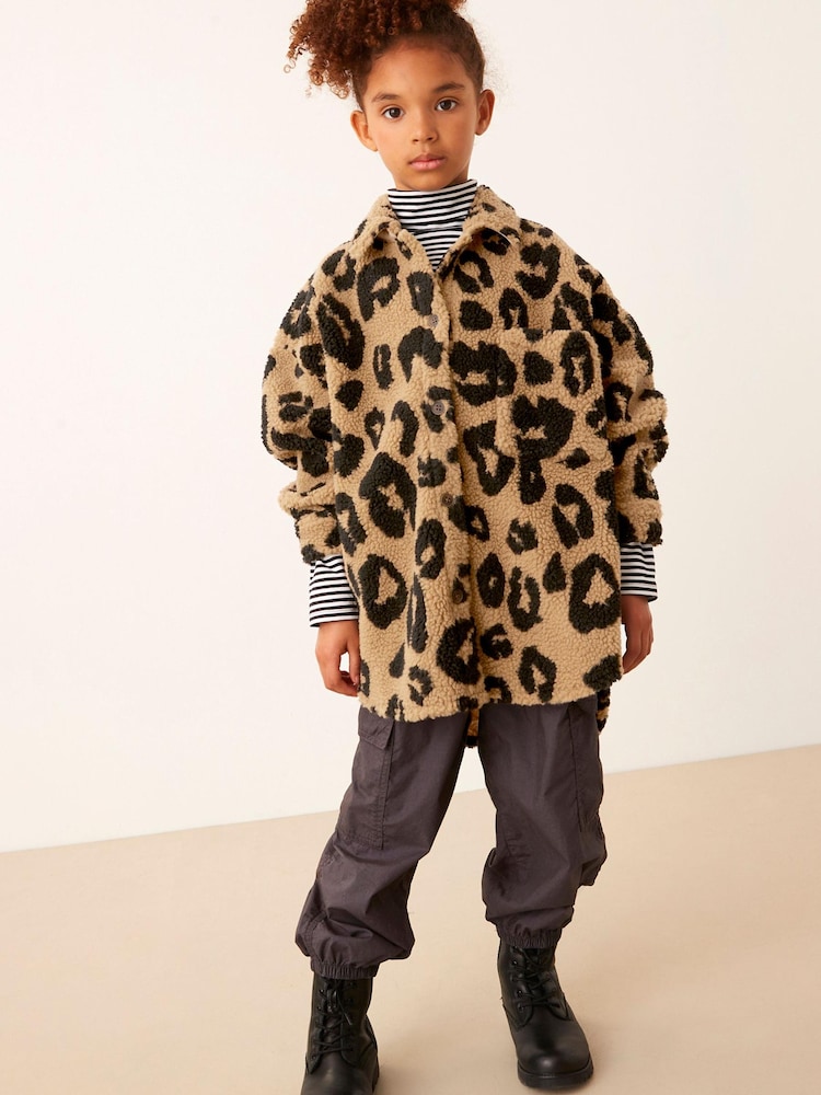 Animal Print - Hemdjacke aus Teddy-Fleece (3–16 Jahre) - Bild 2 von 5
