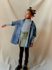 Blau Denim - Oversized-Hemdjacke (3–16 Jahre) - Bild 2 von 6