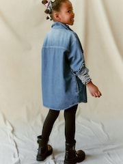 Blau Denim - Oversized-Hemdjacke (3–16 Jahre) - Bild 3 von 6