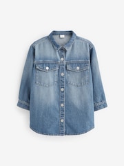 Blau Denim - Oversized-Hemdjacke (3–16 Jahre) - Bild 5 von 6