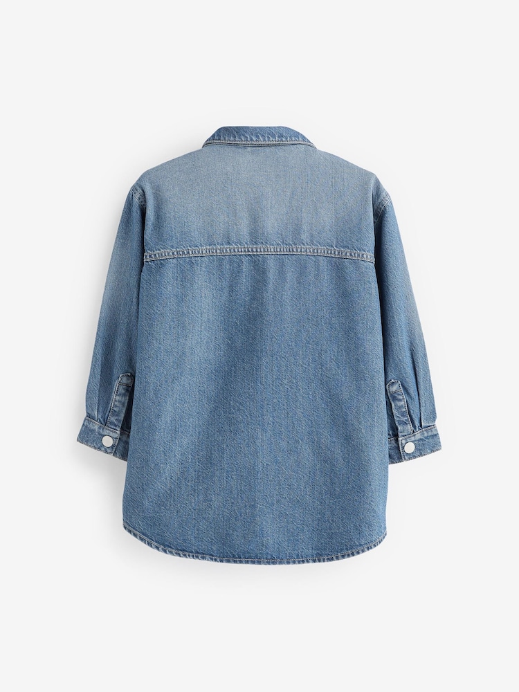 Blau Denim - Oversized-Hemdjacke (3–16 Jahre) - Bild 6 von 6