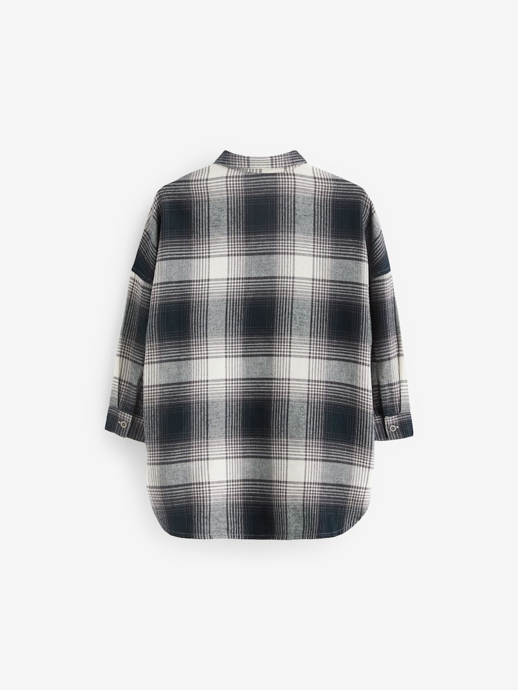 Black/White Check Oversized Shirt (3-16yrs) - Image 6 of 6 Black/White Check Oversized Shirt (3-16yrs) - Image 6 of 6