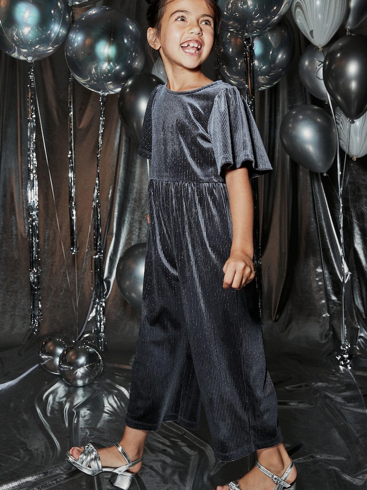 Blau - Velvet Jumpsuit (3-16yrs) - Bild 2 von 7