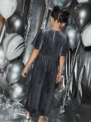 Blau - Velvet Jumpsuit (3-16yrs) - Bild 4 von 7