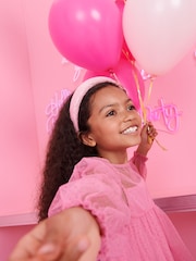 Pink Shirred Mesh Dress (3-16yrs) - Image 4 of 9