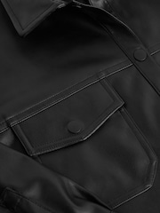 Schwarzes PU - Oversized-Hemdjacke (3–16 Jahre) - Bild 8 von 8