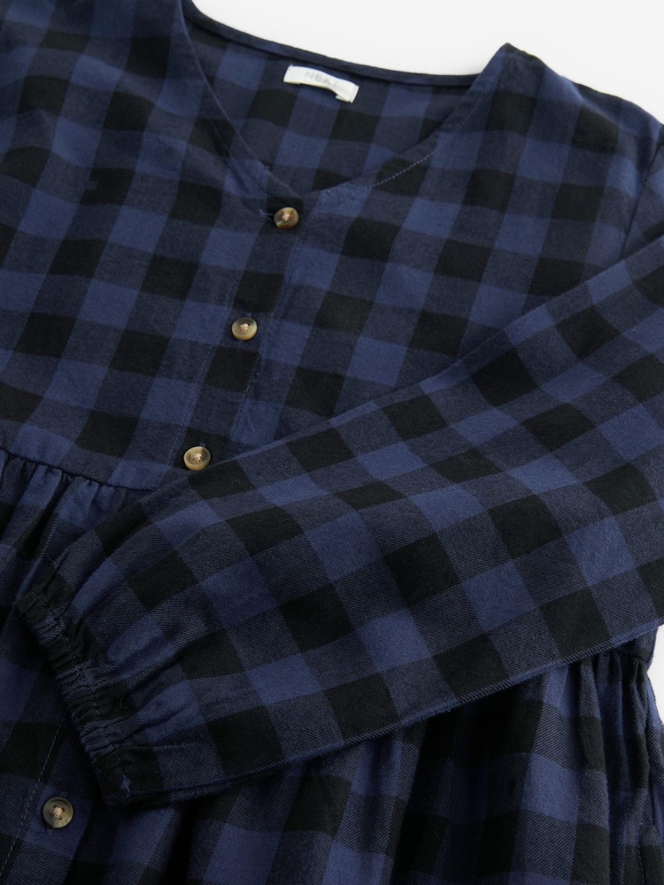 Blue/Black Check Relaxed Dress (3-16yrs) - Image 6 of 6 Blue/Black Check Relaxed Dress (3-16yrs) - Image 6 of 6