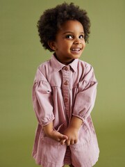 Violet lilas - Robe chemise en coton (3 mois-8 ans) - Image 3 de 6