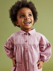 Violet lilas - Robe chemise en coton (3 mois-8 ans) - Image 4 de 6