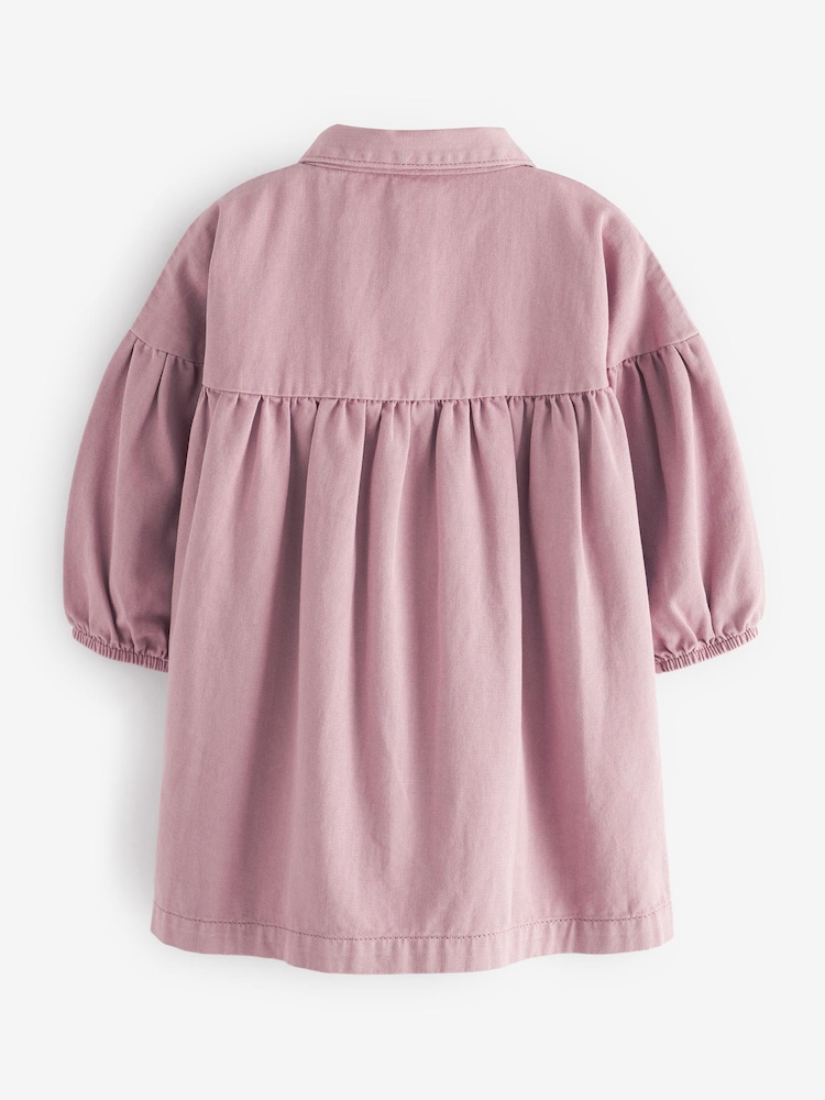 Violet lilas - Robe chemise en coton (3 mois-8 ans) - Image 6 de 6