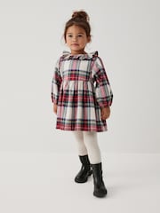 Cream/Red Ruffle Collar Dress (3mths-8yrs) - Image 2 of 8