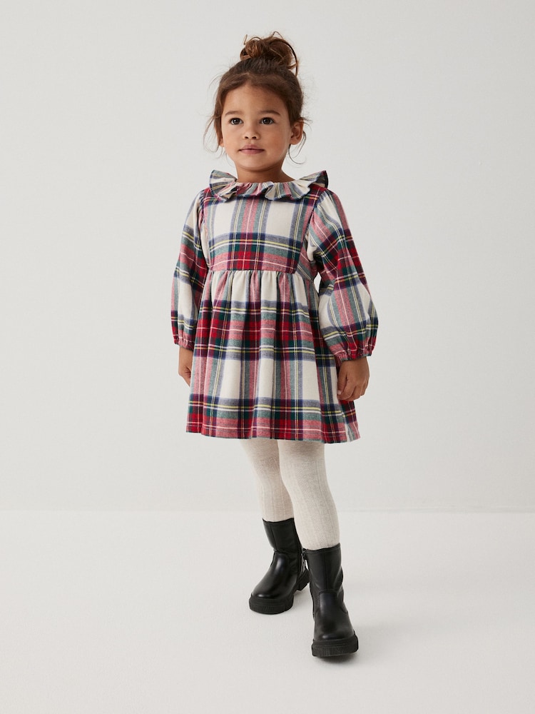 Cream/Red Ruffle Collar Dress (3mths-8yrs) - Image 2 of 8 Cream/Red Ruffle Collar Dress (3mths-8yrs) - Image 2 of 8