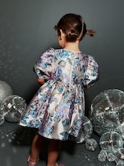 Silver Floral Jacquard Prom Dress (3mths-10yrs) - Image 3 of 7