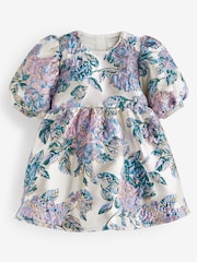 Silver Floral Jacquard Prom Dress (3mths-10yrs) - Image 5 of 7