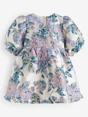 Silver Floral Jacquard Prom Dress (3mths-10yrs) - Image 6 of 7