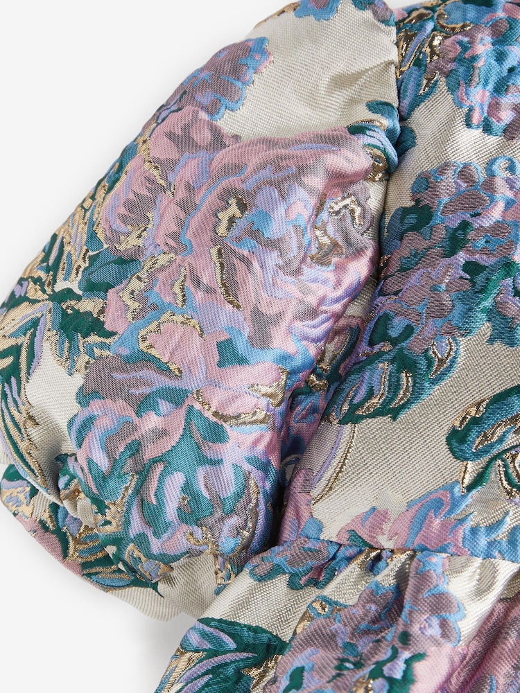 Silver Floral Jacquard Prom Dress (3mths-10yrs) - Image 7 of 7