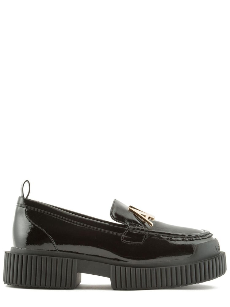 Armani Exchange Chunky Sole Patent Black Loafers - Image 1 of 6