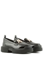 Armani Exchange Chunky Sole Patent Black Loafers - Image 2 of 6