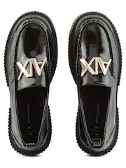 Armani Exchange Chunky Sole Patent Black Loafers - Image 5 of 6