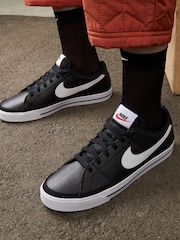 Nike Black/White Court Legacy Trainers - Image 7 of 8
