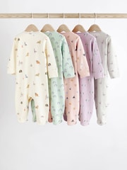 Multi Character Baby Footed 100% Cotton Sleepsuits 5 Pack (0-2yrs) - Image 2 of 13