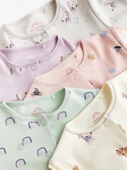 Multi Character Baby Footed 100% Cotton Sleepsuits 5 Pack (0-2yrs) - Image 9 of 13