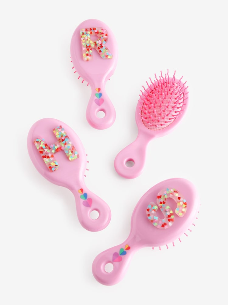 Bright Pink O Initial Hairbrush - Image 2 of 3 Bright Pink O Initial Hairbrush - Image 2 of 3