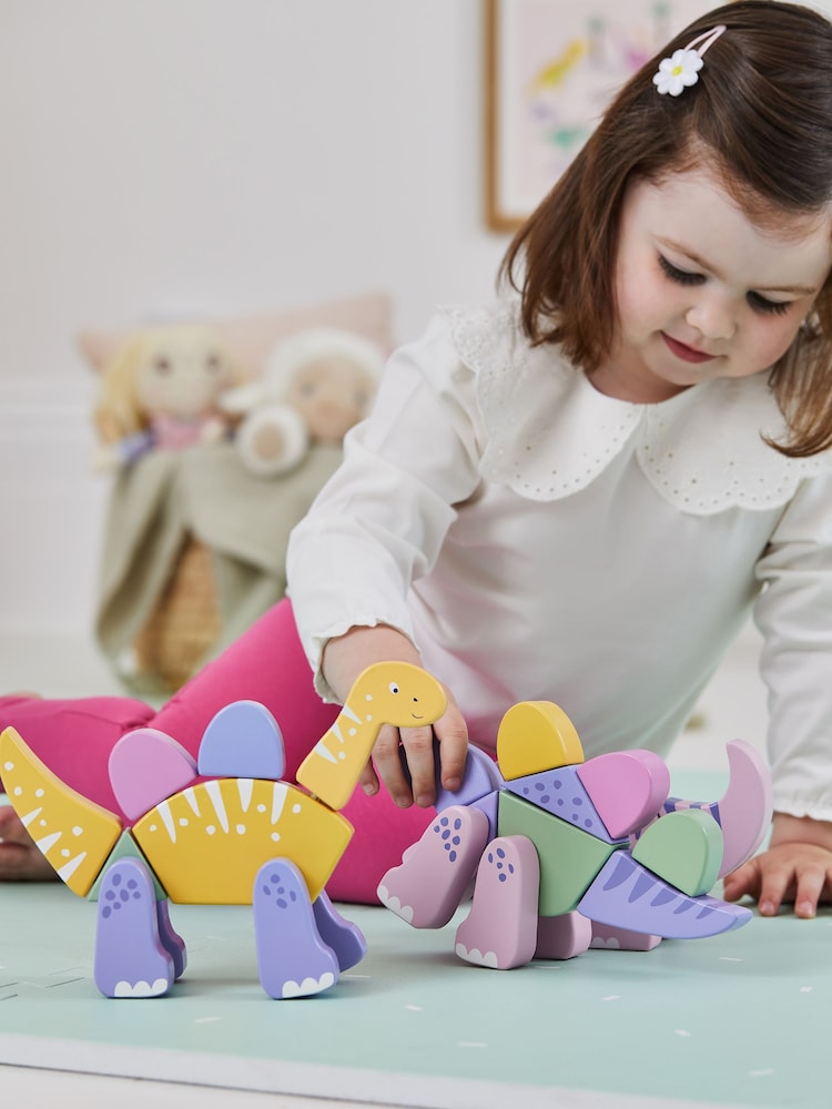 JoJo Maman Bébé Pink Wooden Transforming Dinosaur Playset - Image 2 of 12