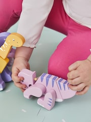 JoJo Maman Bébé Pink Wooden Transforming Dinosaur Playset - Image 3 of 12