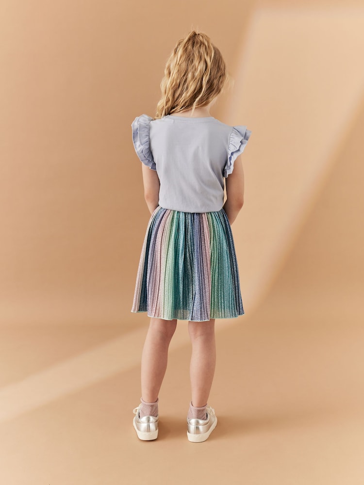 Rainbow Sparkle Pleated Skirt (3-16yrs) - Image 2 of 7