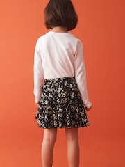 Black Floral Ditsy Wrap Skirt (3-16yrs) - Image 3 of 7
