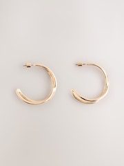 Gold Tone Cross Over Hoop Earrings - Image 3 of 5