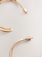 Gold Tone Cross Over Hoop Earrings - Image 5 of 5