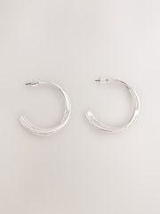 Silver Tone Cross Over Hoop Earrings - Image 3 of 5