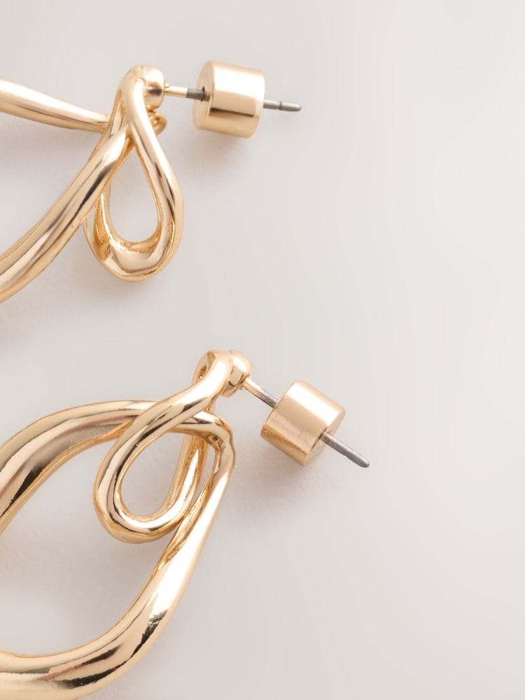 Gold Tone Open Link Drop Earrings - Image 5 of 5